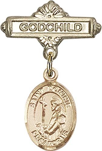 Jewels Obsessıon St. Dominic de Guzman Charm ve Godchild Rozet Pimli Bebek Rozeti | St. Dominic de Guzman Charm ve