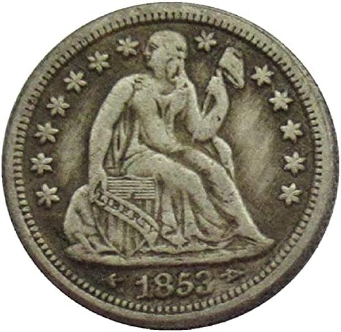 ABD Naqi 10 Sent 1853 Gümüş Kaplama Kopya Hatıra Paraları