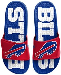 FOCO NFL Erkek Gençlik 8-16 Colorblock Takım Logosu Spor Ayarlanabilir Jel Slayt Flip Flop Sandalet Terlik