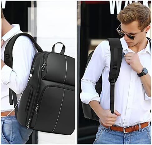 HERUIL iş seyahat dizüstü sırt çantası: Erkekler için Usb şarj bağlantı noktasına sahip ekstra büyük sırt çantaları