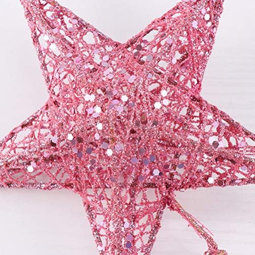 KESYOO 2 adet 20 cm Noel Ağacı Demir Yıldız Topper Işıltılı Noel Ağacı Dekorasyon Süsler (Pembe) Noel Dekor için
