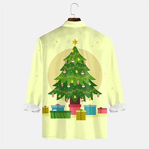 Bir N Erkekler Rahat Uzun Kollu Sonbahar Kış Noel 3D Baskılı Gömlek Moda Üst Bluz Gömlek T Shirt Erkek Seti