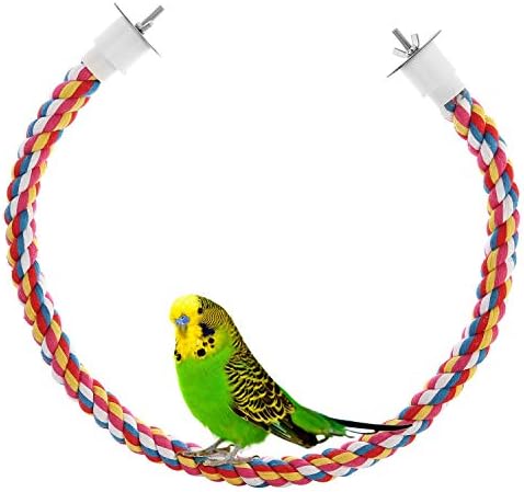 Jusney Kuş Halat Tünemiş, Papağan Oyuncakları 48 inç Halat Bungee Kuş Oyuncak (48 inç) [1 Paket]