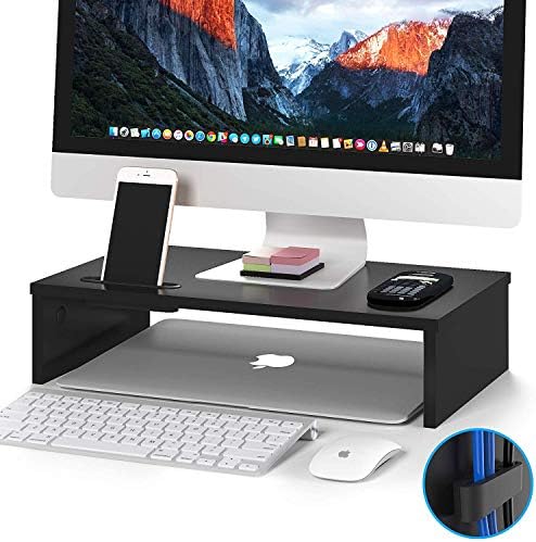 Monitör Yükseltici Ayarlanabilir Uzunluk ve Açı ile Masaüstü Standı 3 Raf Depolama Organizatör iMac, Yazıcı, Dizüstü
