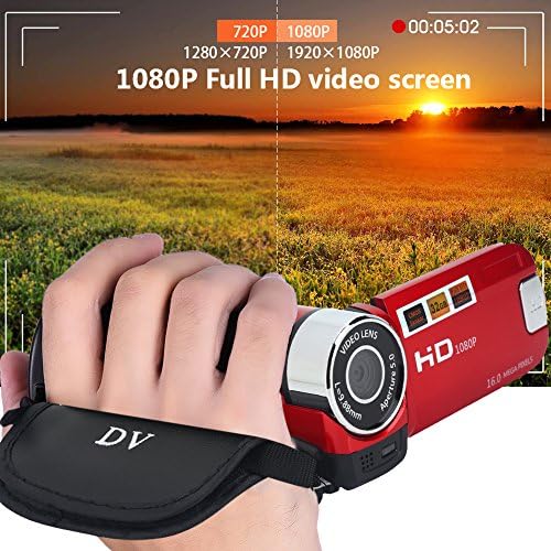 Video Kamera Kamera, taşınabilir Vlog Kamera Kaydedici Full HD 720 P 16MP 2.7 İnç 270 Derece Rotasyon LCD Ekran 16X