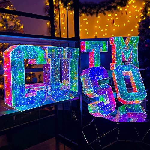 Led renkli mektup ışıkları işareti, sevgililer Günü 100 lamba yuvası Yaratıcı LED Işıklı Alfabe Numaraları dekoratif