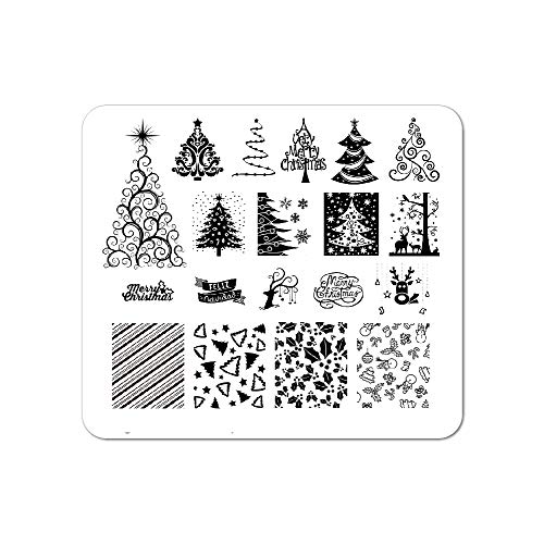 Winstonia Noel Tatili Nail Art Damgalama Görüntü Plakası Şenlikli Kış Manikür-Jingle Tüm Yol