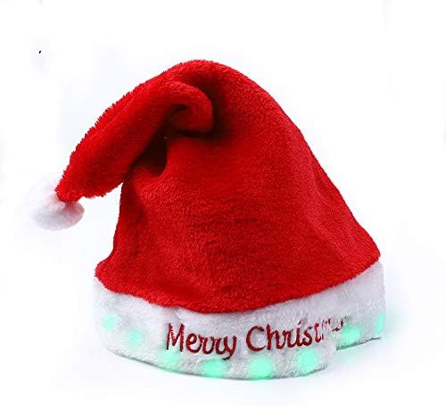 Satın almak için en iyisi 2 adet noel baba şapkası Kap LED şapka 7 Renk ile İşıltılı Parlayan Unisex-Yetişkinin Noel
