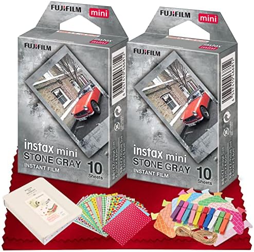 Fujifilm Instax Mini Taş Gri Film (2'li Paket) Instax Mini Kameralar ve Akıllı Telefon Yazıcıları için tasarlanan