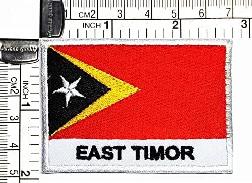 Kleenplus 3 adet. 1. 7X2. 6 İNÇ. Doğu Timor Bayrağı Yamalar DIY Ceket T-Shirt Kot Şapka Kostüm Amblemi Askeri Taktik