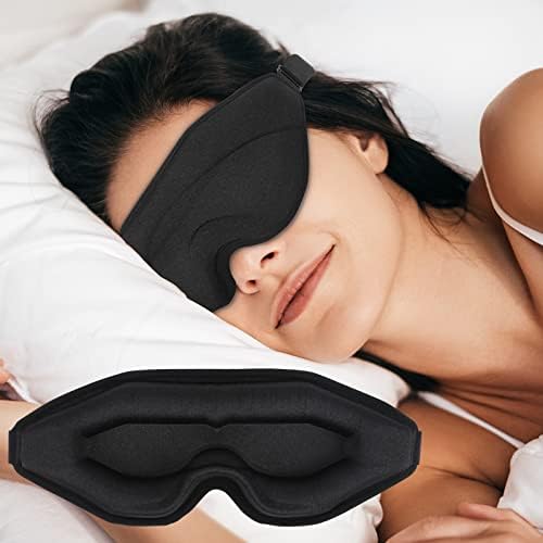 Erkekler Kadınlar için Uyku Maskesi, Kirpik Uzantıları için Uyku ve Göz Bağı için WM Karartma 3D Konturlu Göz Maskesi,