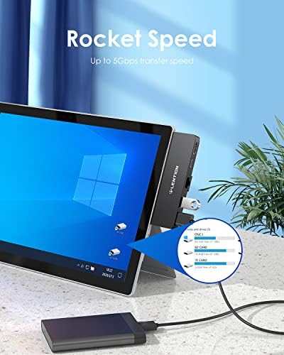 LENTİON Surface Pro 7 USB C Hub Yerleştirme İstasyonu, 5'i 1 arada Microsoft Surface Pro 7 Hub, 4K@60Hz USB-C'den