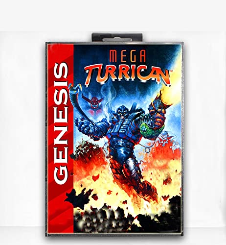 Lksya Mega Turrican İçin Kutu İle Sega 16 Bit MD Oyun Kartı Mega Sürücü Video Genesis Konsolu