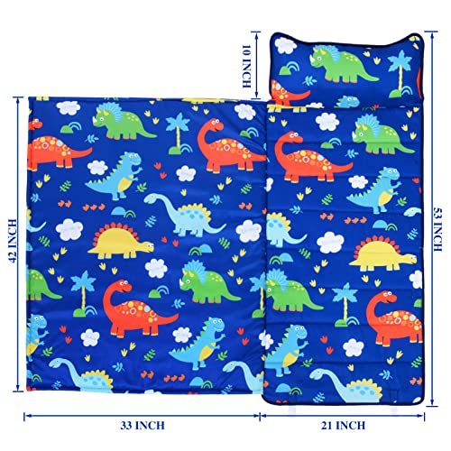 Poemuphı Sevimli Dinozor Şekerleme Mat Yumuşak Battaniye ve Çıkarılabilir Yastık ile-Rahat Çocuklar Uyku Tulumu için