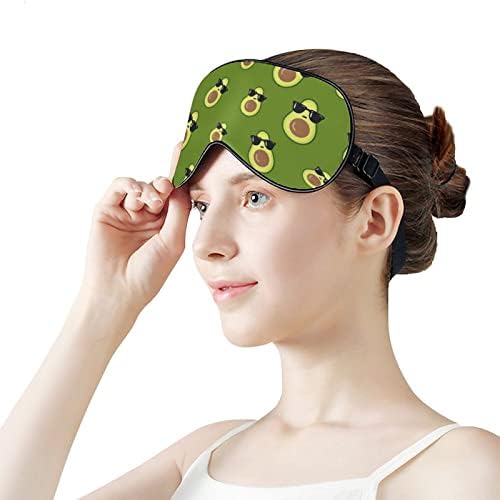 Avokado Koyu Gözlüklü Uyku Göz Maskesi göz bandı Ayarlanabilir Kayış ile Körü Körüne Uçak Seyahat için