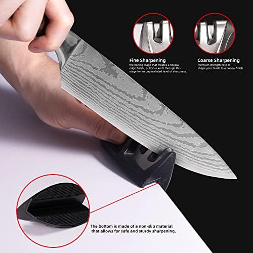 QYZHLI Şef Bıçağı - 8 İnç Şam Bıçak Profesyonel Mutfak Bıçağı şef bıçağı 5CR15MOV Paslanmaz Çelik,Bıçak Kalemtıraş