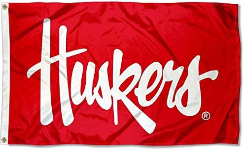 Nebraska Huskers Komut Dosyası Huskers Bayrağı ve ABD 3x5 Bayrak Seti