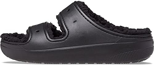 Crocs Unisex Klasik Cozzzy Platform Sandaletler / Bulanık Terlik Kaydırağı, Siyah / Siyah, 7 ABD'li Erkekler