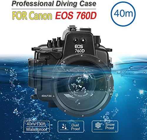 Seafrogs Canon 760D 18-55MM 130ft / 40m Sualtı kamera muhafazası Su Geçirmez Kılıf