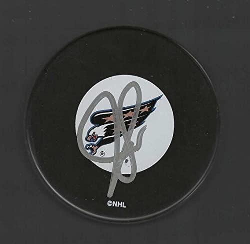 Joe Sacco İmzalı Washington Başkentleri Kartal Logosu Diski-İmzalı NHL Diskleri