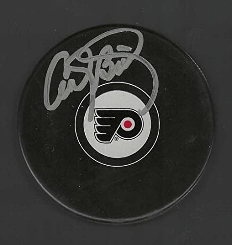 Andy Brickley Philadelphia Flyers Diskini İmzaladı - İmzalı NHL Diskleri