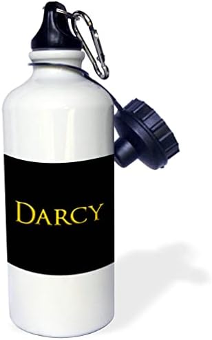 3dRose Darcy Amerika'da Popüler Kadın Adı. Siyah Hediye Üzerine Sarı-Su Şişeleri (wb_355684_1)