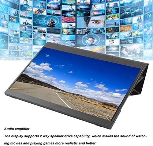 ASHATA 17.3 İnç Taşınabilir Dokunmatik Ekran Monitör, Monitör Desteği HDCP1. 4 ve HDR, Cep Telefonu Bilgisayarı için