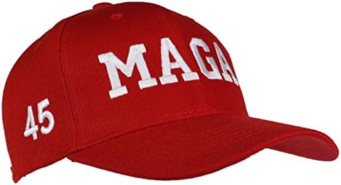 Tropik Şapkalar Yetişkin İşlemeli MAGA 45 Amerikan Bayrağı Trump Ayarlanabilir Ballcap