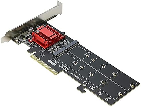 Carreteiro Çift NVMe PCIe Adaptörü, M. 2 NVMe SSD PCI-E 3. 1X8/X16 Kart Desteği M. 2 (M Anahtar) NVMe SSD 22110/2280/2260/2242