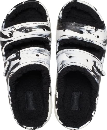 Crocs Unisex Klasik Cozzzy Platform Sandaletler / Bulanık Terlik Kaydırağı, Siyah / Beyaz, 7 ABD'li Erkekler