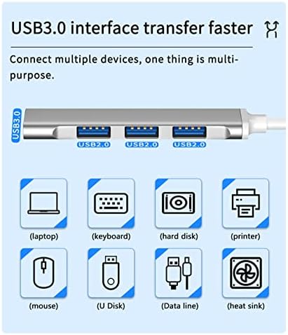 TXY 4 Port Çoklu Splitter Adaptörü USB HUB 3.0 PC bilgisayar Aksesuarları Dizüstü Bilgisayar için USB HUB (Beyaz)