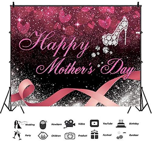 XLL Mutlu anneler Günü Partisi Zemin Elmas Yüksek Topuk Fotoğraf Fotoğraf Arka Plan gümüş parıltılı Pullu Aşk Arka