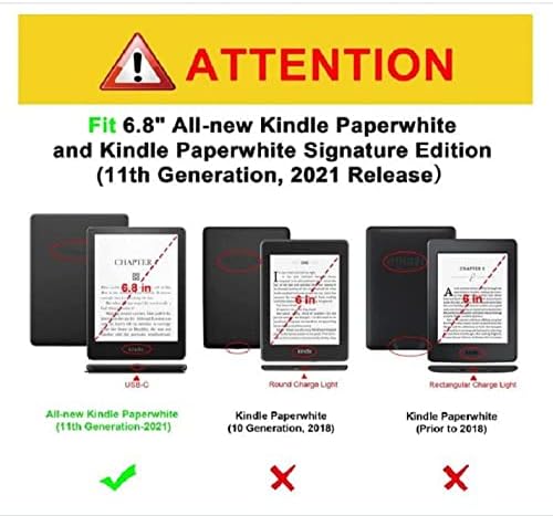 Kindle Paperwhite için Kılıf 6.8 (11. Nesil-2021) Otomatik Uyandırma/Uyku Kabuğuna Sahip İnce Akıllı Kapak Kindle