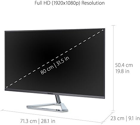 ViewSonic VX3276-MHD Ekran Bölme Özelliğine Sahip 32 1080p Çerçevesiz IPS Monitör HDMI ve DisplayPort (Yenilendi)