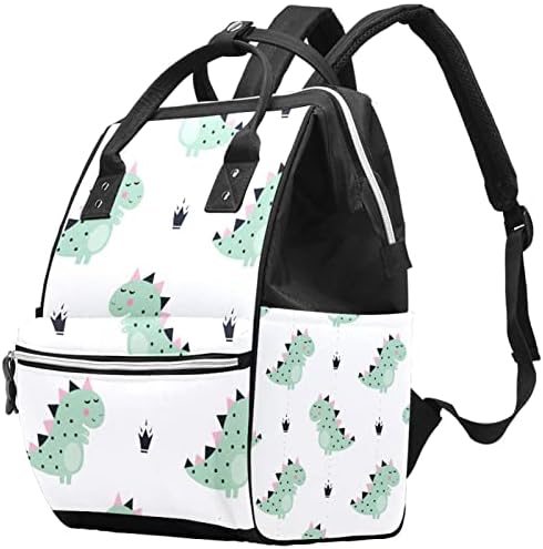 Yeşil Güzel Dinazorlar Desen bebek bezi çantası Sırt Çantası Bebek Bezi Değiştirme Çantaları Çok Fonksiyonlu Büyük