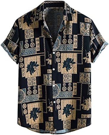 Erkek Plaj Gömlek Kısa Kollu Yaz Plaj Gömlek Casual Düğme Aşağı Tropikal Aloha T Shirt Retro Bowling Gömlek Tees