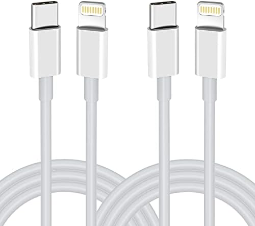 iPhone Şarj Cihazı, [Apple MFi Sertifikalı] USB C'den Yıldırım Kablosuna 2 PAKET 6FT Hızlı Şarj Kablosu, iPhone Şarj