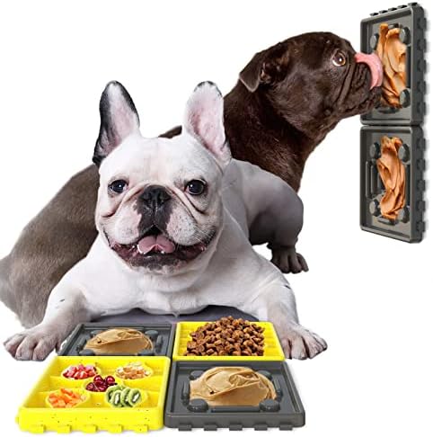 Köpekler ve Kediler için Yavaş Besleyici Kase, Yemeyi Yavaşlatmak için Anti-Gulping Köpek Besleme Yemekleri 4'ü 1