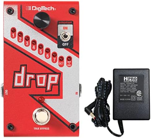 Digitech DROP Elektronik Güç Kaynağı ve Patch Pedal Kablosu ile Anlık Mandal Anahtarlamalı ve Gerçek Baypaslı Kompakt