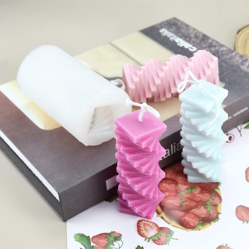 Spiral Kare silikon kalıp Mum Kalıp Aromaterapi sabun kalıbı DIY El Yapımı Sanat Zanaat Aroma Taş Masa Ev Dekorasyon