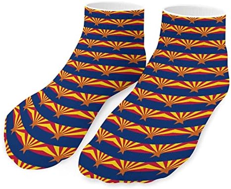 Arizona Bayrağı 5 Pairs Komik Koşu Ayak Bileği Çorap Atletik No-Show Çorap Yastıklı Erkekler Kadınlar için