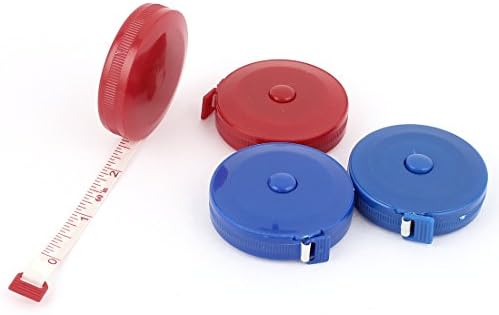 Aexit 4 adet 60 Aletler ve ev Dekorasyonu 1.5 M Kırmızı Mavi Plastik Yuvarlak Konut Basın Düğmesi Geri Çekilebilir