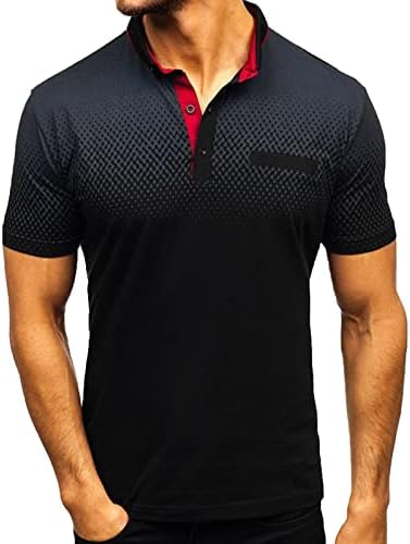 Erkek Kısa Kollu POLO GÖMLEK Yaz Moda Degrade Renkli Baskı Yatak Açma Yaka Düğmeleri Kazak T Shirt Bluz