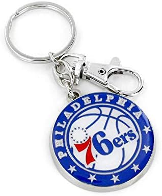 aminco NBA Philadelphia 76ers Takımı Geri Dönüşümlü Kordon, Logo Yaka İğnesi ve Metal Anahtarlık Hediye Paketi