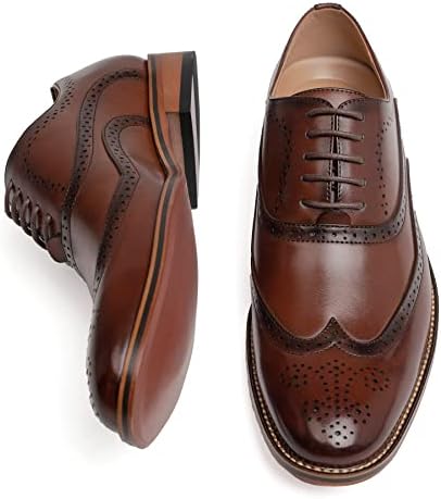 Goor Erkek Oxfords Klasik Kanat Ucu Rahat Elbise Ayakkabıları Rahat Nefes Alabilen Resmi Deri Ayakkabılar İş,iş,Parti,Düğün,Günlük