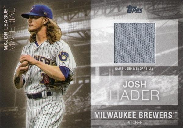 Josh Hader oyuncu yıpranmış jersey yama beyzbol kartı (Milwaukee Brewers) 2020 Topps Malzeme MLMJH gri-MLB Oyun