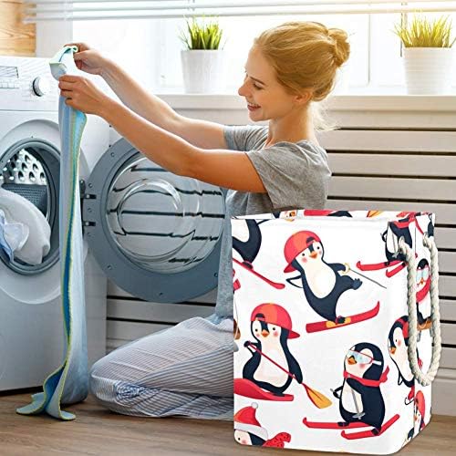 Inhomer Desen Penguenler ile 300D Oxford PVC Su Geçirmez Giysiler Sepet Büyük çamaşır sepeti Battaniye Giyim Oyuncaklar
