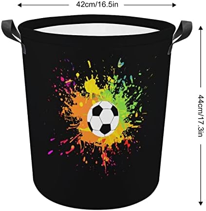 Boya Sıçrama Futbol Futbol Büyük çamaşır sepeti Sepet Çanta Yıkama Kolları ile Üniversite Yurt için Taşınabilir