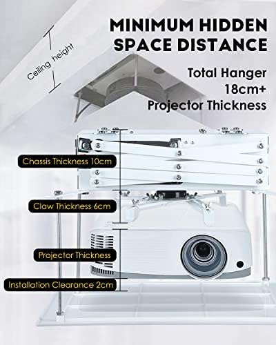 CGOLDENWALL Motorlu projektör askısı Tavan Projektör Askı Dağı, Akıllı Uzaktan Kumanda, Ofis Konferans Ev Sineması
