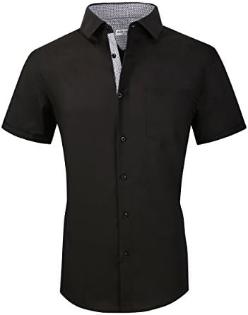 Alex Vando Erkek Elbise Gömlek Casual Düzenli Fit Kısa Kollu Erkek Düğme Aşağı Gömlek
